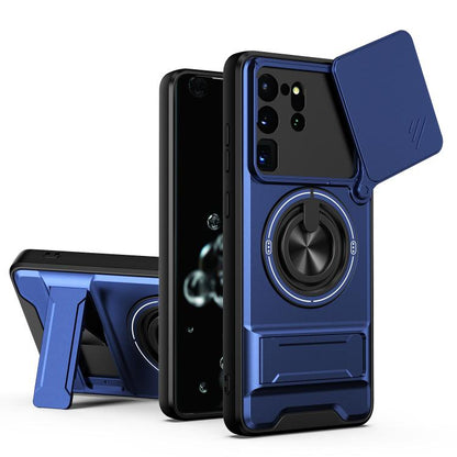 Lens Sliding Window Multifunctional Magnetic Shockproof Phone Case, For Galaxy S21 FE 5G, For Galaxy S21 5G, For Galaxy S21+ 5G, For Galaxy S20 FE 5G, For Galaxy S20 Ultra 5G, For Galaxy S20 5G