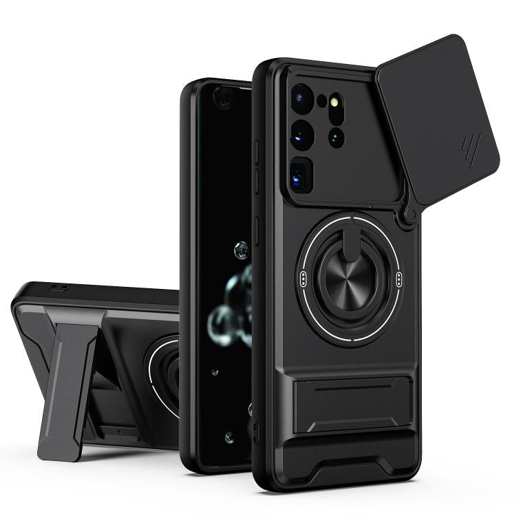 Lens Sliding Window Multifunctional Magnetic Shockproof Phone Case, For Galaxy S21 FE 5G, For Galaxy S21 5G, For Galaxy S21+ 5G, For Galaxy S20 FE 5G, For Galaxy S20 Ultra 5G, For Galaxy S20 5G