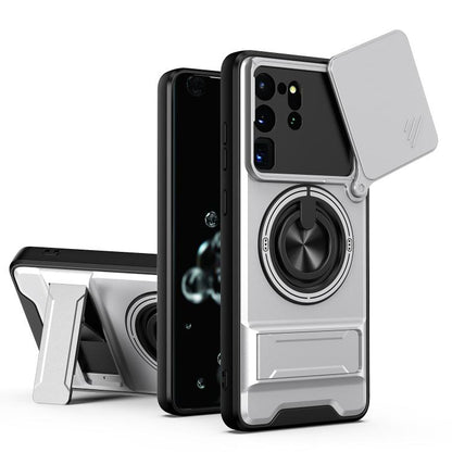 Lens Sliding Window Multifunctional Magnetic Shockproof Phone Case, For Galaxy S21 FE 5G, For Galaxy S21 5G, For Galaxy S21+ 5G, For Galaxy S20 FE 5G, For Galaxy S20 Ultra 5G, For Galaxy S20 5G