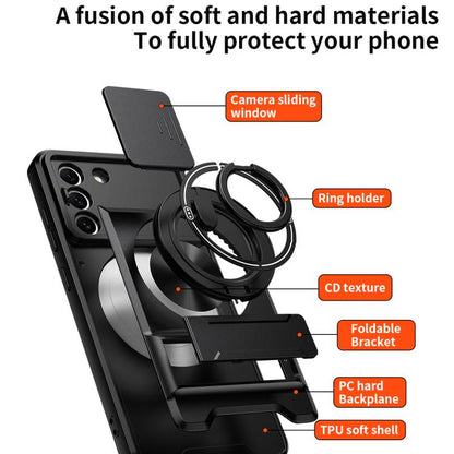 Lens Sliding Window Multifunctional Magnetic Shockproof Phone Case, For Galaxy S21 FE 5G, For Galaxy S21 5G, For Galaxy S21+ 5G, For Galaxy S20 FE 5G, For Galaxy S20 Ultra 5G, For Galaxy S20 5G