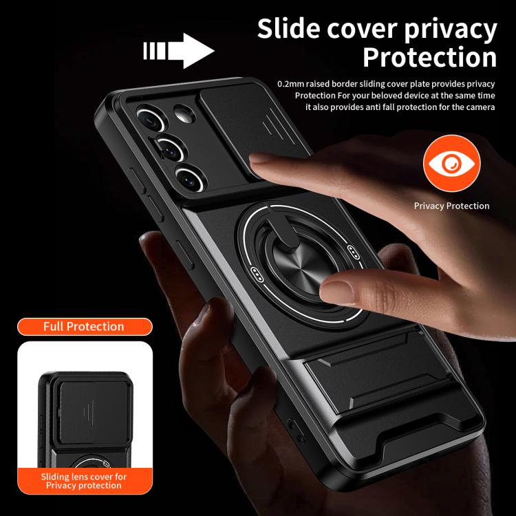Lens Sliding Window Multifunctional Magnetic Shockproof Phone Case, For Galaxy S21 FE 5G, For Galaxy S21 5G, For Galaxy S21+ 5G, For Galaxy S20 FE 5G, For Galaxy S20 Ultra 5G, For Galaxy S20 5G