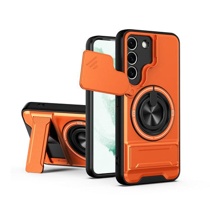 Lens Sliding Window Multifunctional Magnetic Shockproof Phone Case, For Samsung Galaxy S24 FE 5G, For Samsung Galaxy S24 Ultra 5G, For Galaxy S24 5G, For Galaxy S23 FE 5G, For Samsung Galaxy S23 Ultra 5G, For Galaxy S23+ 5G, For Galaxy S23 5G          ...