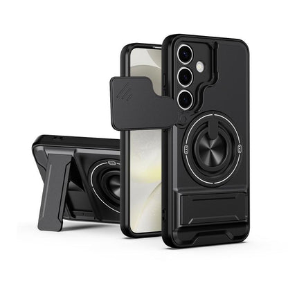 Lens Sliding Window Multifunctional Magnetic Shockproof Phone Case, For Samsung Galaxy S24 FE 5G, For Samsung Galaxy S24 Ultra 5G, For Galaxy S24 5G, For Galaxy S23 FE 5G, For Samsung Galaxy S23 Ultra 5G, For Galaxy S23+ 5G, For Galaxy S23 5G          ...
