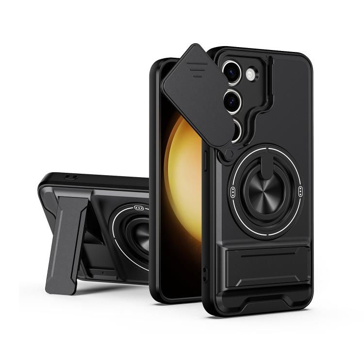 Lens Sliding Window Multifunctional Magnetic Shockproof Phone Case, For Samsung Galaxy S24 FE 5G, For Samsung Galaxy S24 Ultra 5G, For Galaxy S24 5G, For Galaxy S23 FE 5G, For Samsung Galaxy S23 Ultra 5G, For Galaxy S23+ 5G, For Galaxy S23 5G          ...