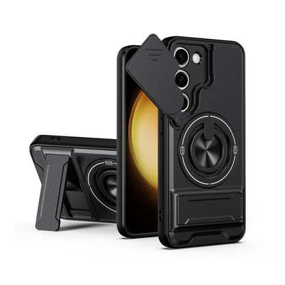 Lens Sliding Window Multifunctional Magnetic Shockproof Phone Case, For Samsung Galaxy S24 FE 5G, For Samsung Galaxy S24 Ultra 5G, For Galaxy S24 5G, For Galaxy S23 FE 5G, For Samsung Galaxy S23 Ultra 5G, For Galaxy S23+ 5G, For Galaxy S23 5G          ...