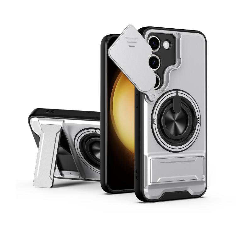 Lens Sliding Window Multifunctional Magnetic Shockproof Phone Case, For Samsung Galaxy S24 FE 5G, For Samsung Galaxy S24 Ultra 5G, For Galaxy S24 5G, For Galaxy S23 FE 5G, For Samsung Galaxy S23 Ultra 5G, For Galaxy S23+ 5G, For Galaxy S23 5G          ...