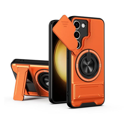 Lens Sliding Window Multifunctional Magnetic Shockproof Phone Case, For Samsung Galaxy S24 FE 5G, For Samsung Galaxy S24 Ultra 5G, For Galaxy S24 5G, For Galaxy S23 FE 5G, For Samsung Galaxy S23 Ultra 5G, For Galaxy S23+ 5G, For Galaxy S23 5G          ...