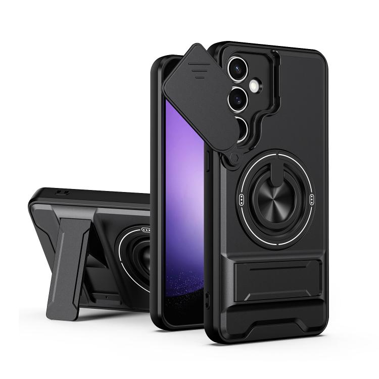 Lens Sliding Window Multifunctional Magnetic Shockproof Phone Case, For Samsung Galaxy S24 FE 5G, For Samsung Galaxy S24 Ultra 5G, For Galaxy S24 5G, For Galaxy S23 FE 5G, For Samsung Galaxy S23 Ultra 5G, For Galaxy S23+ 5G, For Galaxy S23 5G          ...