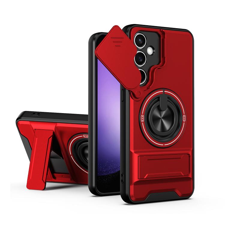Lens Sliding Window Multifunctional Magnetic Shockproof Phone Case, For Samsung Galaxy S24 FE 5G, For Samsung Galaxy S24 Ultra 5G, For Galaxy S24 5G, For Galaxy S23 FE 5G, For Samsung Galaxy S23 Ultra 5G, For Galaxy S23+ 5G, For Galaxy S23 5G          ...