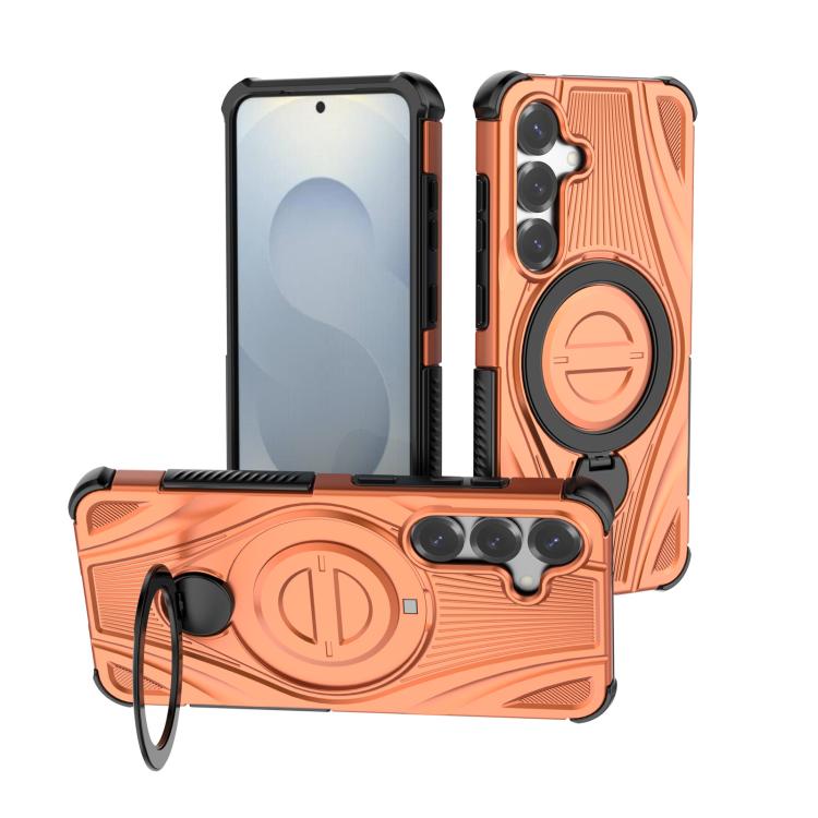 Star Ring Metallic Pivot Bracket Magnetic Phone Case, For Samsung Galaxy S25 Edge 5G, For Samsung Galaxy S25 5G, For Samsung Galaxy S25 Ultra 5G