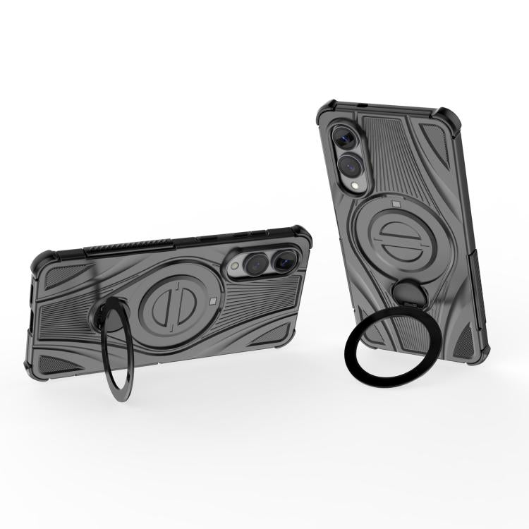 Star Ring Metallic Pivot Bracket Magnetic Phone Case, For Samsung Galaxy S25 Edge 5G, For Samsung Galaxy S25 5G, For Samsung Galaxy S25 Ultra 5G