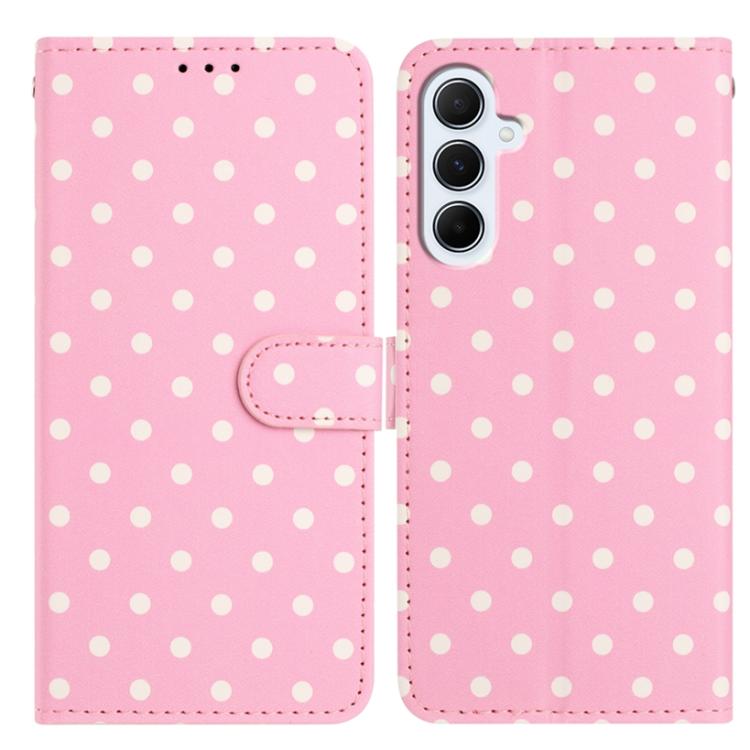Small Dots Pattern Vegan Leather Phone Case, For Samsung Galaxy S25 FE 5G, For Samsung Galaxy S25 5G, For Samsung Galaxy S25+ 5G, For Samsung Galaxy S25 Ultra 5G, For Samsung Galaxy S24 FE 5G, For Samsung Galaxy S24 Ultra 5G, For Samsung Galaxy S24+ 5G...