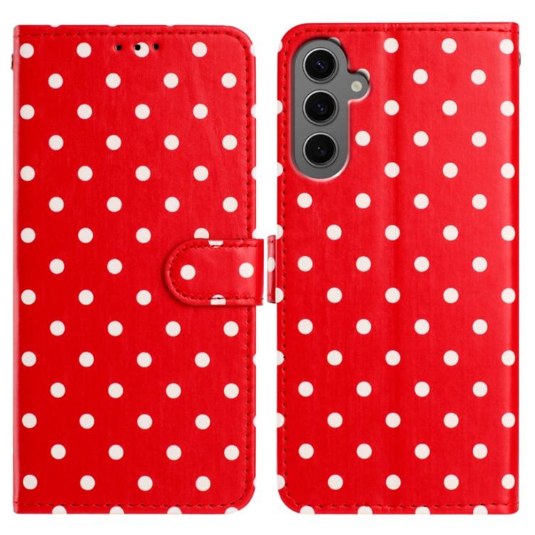 Small Dots Pattern Vegan Leather Phone Case, For Samsung Galaxy S25 FE 5G, For Samsung Galaxy S25 5G, For Samsung Galaxy S25+ 5G, For Samsung Galaxy S25 Ultra 5G, For Samsung Galaxy S24 FE 5G, For Samsung Galaxy S24 Ultra 5G, For Samsung Galaxy S24+ 5G...