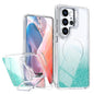 Glitter Gradient Magnetic Lens Frame Holder Phone Case, For Samsung Galaxy S24 Ultra 5G