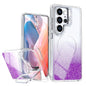 Glitter Gradient Magnetic Lens Frame Holder Phone Case, For Samsung Galaxy S24 Ultra 5G