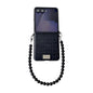 Nameplate Style Crocodile Pattern DIY Side Buckle Phone Case with Strap, For Galaxy Z Flip8 5G, For Samsung Galaxy Z Flip7 5G