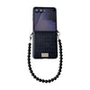 Nameplate Style Crocodile Pattern DIY Side Buckle Phone Case with Strap, For Galaxy Z Flip8 5G, For Samsung Galaxy Z Flip7 5G