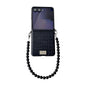 Nameplate Style Crocodile Pattern DIY Side Buckle Phone Case with Strap, For Galaxy Z Flip8 5G, For Samsung Galaxy Z Flip7 5G