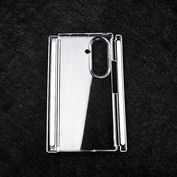 Transparent Dual Axis Dual Magnetic Strip PC Phone Case, For Samsung Galaxy Z TriFold
