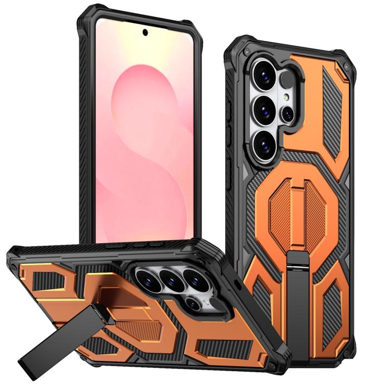 Hidden Metal Holder Magnetic Shockproof Phone Case, For Samsung Galaxy S26+ 5G, For Samsung Galaxy S26 Ultra 5G, For Samsung Galaxy S26 5G, For Samsung Galaxy S25 FE 5G, For Samsung Galaxy S25 5G / S24 5G, For Samsung Galaxy S25+ 5G / S24+ 5G          ...