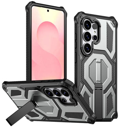 Hidden Metal Holder Magnetic Shockproof Phone Case, For Samsung Galaxy S26+ 5G, For Samsung Galaxy S26 Ultra 5G, For Samsung Galaxy S26 5G, For Samsung Galaxy S25 FE 5G, For Samsung Galaxy S25 5G / S24 5G, For Samsung Galaxy S25+ 5G / S24+ 5G          ...