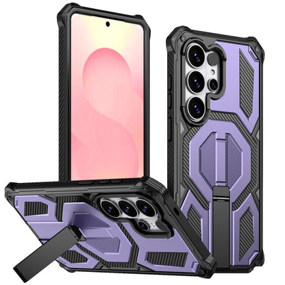 Hidden Metal Holder Magnetic Shockproof Phone Case, For Samsung Galaxy S26+ 5G, For Samsung Galaxy S26 Ultra 5G, For Samsung Galaxy S26 5G, For Samsung Galaxy S25 FE 5G, For Samsung Galaxy S25 5G / S24 5G, For Samsung Galaxy S25+ 5G / S24+ 5G          ...