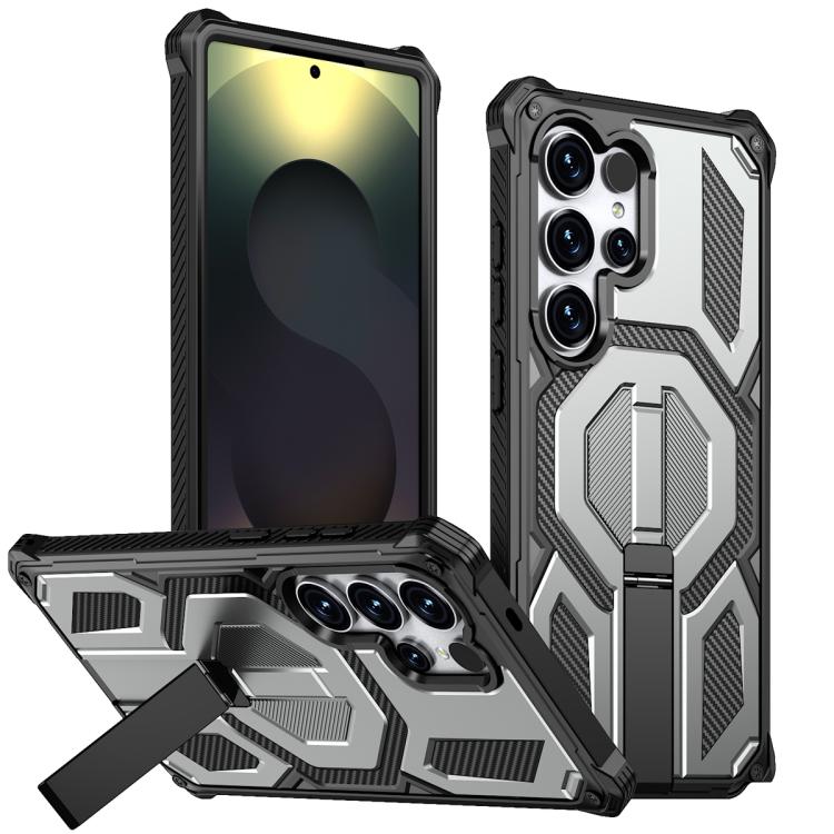 Hidden Metal Holder Magnetic Shockproof Phone Case, For Samsung Galaxy S26+ 5G, For Samsung Galaxy S26 Ultra 5G, For Samsung Galaxy S26 5G, For Samsung Galaxy S25 FE 5G, For Samsung Galaxy S25 5G / S24 5G, For Samsung Galaxy S25+ 5G / S24+ 5G          ...