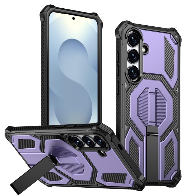 Hidden Metal Holder Magnetic Shockproof Phone Case, For Samsung Galaxy S26+ 5G, For Samsung Galaxy S26 Ultra 5G, For Samsung Galaxy S26 5G, For Samsung Galaxy S25 FE 5G, For Samsung Galaxy S25 5G / S24 5G, For Samsung Galaxy S25+ 5G / S24+ 5G          ...