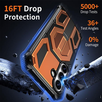 Hidden Metal Holder Magnetic Shockproof Phone Case, For Samsung Galaxy S26+ 5G, For Samsung Galaxy S26 Ultra 5G, For Samsung Galaxy S26 5G, For Samsung Galaxy S25 FE 5G, For Samsung Galaxy S25 5G / S24 5G, For Samsung Galaxy S25+ 5G / S24+ 5G          ...