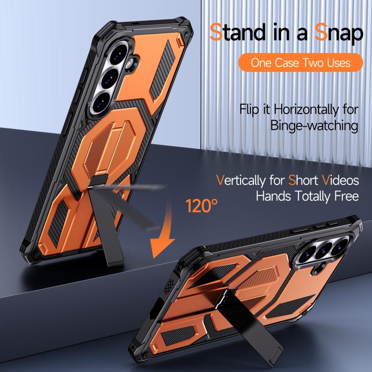 Hidden Metal Holder Magnetic Shockproof Phone Case, For Samsung Galaxy S26+ 5G, For Samsung Galaxy S26 Ultra 5G, For Samsung Galaxy S26 5G, For Samsung Galaxy S25 FE 5G, For Samsung Galaxy S25 5G / S24 5G, For Samsung Galaxy S25+ 5G / S24+ 5G          ...