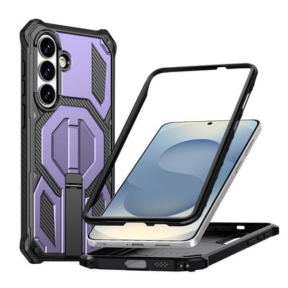 Hidden Metal Holder Magnetic Shockproof Phone Case, For Samsung Galaxy S26+ 5G, For Samsung Galaxy S26 Ultra 5G, For Samsung Galaxy S26 5G, For Samsung Galaxy S25 FE 5G, For Samsung Galaxy S25 5G / S24 5G, For Samsung Galaxy S25+ 5G / S24+ 5G          ...