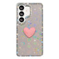 Flash Rhinestone Double-sided IMD Love Heart Phone Case, For Samsung Galaxy S26+ 5G, For Samsung Galaxy S26 Ultra 5G, For Samsung Galaxy S26 5G, For Samsung Galaxy S25 FE 5G, For Samsung Galaxy S25 5G