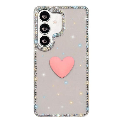 Flash Rhinestone Double-sided IMD Love Heart Phone Case, For Samsung Galaxy S24 5G, For Samsung Galaxy S23 Ultra 5G