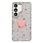 Flash Rhinestone Double-sided IMD Love Heart Phone Case, For Samsung Galaxy S25+ 5G, For Samsung Galaxy S25 Ultra 5G, For Samsung Galaxy S24 FE 5G, For Samsung Galaxy S24 Ultra 5G, For Samsung Galaxy S24+ 5G