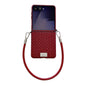 Nameplate Style Straw Pattern Side Buckle Phone Case with Strap, For Galaxy Z Flip8 5G, For Samsung Galaxy Z Flip6 5G / Flip7 FE, For Samsung Galaxy Z Flip7 5G, For Samsung Galaxy Z Flip5 5G