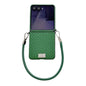Nameplate Style Straw Pattern Side Buckle Phone Case with Strap, For Galaxy Z Flip8 5G, For Samsung Galaxy Z Flip6 5G / Flip7 FE, For Samsung Galaxy Z Flip7 5G, For Samsung Galaxy Z Flip5 5G