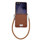 Nameplate Style Straw Pattern Side Buckle Phone Case with Strap, For Galaxy Z Flip8 5G, For Samsung Galaxy Z Flip6 5G / Flip7 FE, For Samsung Galaxy Z Flip7 5G, For Samsung Galaxy Z Flip5 5G