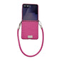 Nameplate Style Straw Pattern Side Buckle Phone Case with Strap, For Galaxy Z Flip8 5G, For Samsung Galaxy Z Flip6 5G / Flip7 FE, For Samsung Galaxy Z Flip7 5G, For Samsung Galaxy Z Flip5 5G