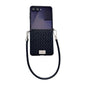 Nameplate Style Straw Pattern Side Buckle Phone Case with Strap, For Galaxy Z Flip8 5G, For Samsung Galaxy Z Flip6 5G / Flip7 FE, For Samsung Galaxy Z Flip7 5G, For Samsung Galaxy Z Flip5 5G