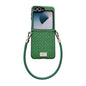 Nameplate Style Straw Pattern Side Buckle Phone Case with Strap, For Galaxy Z Flip8 5G, For Samsung Galaxy Z Flip6 5G / Flip7 FE, For Samsung Galaxy Z Flip7 5G, For Samsung Galaxy Z Flip5 5G