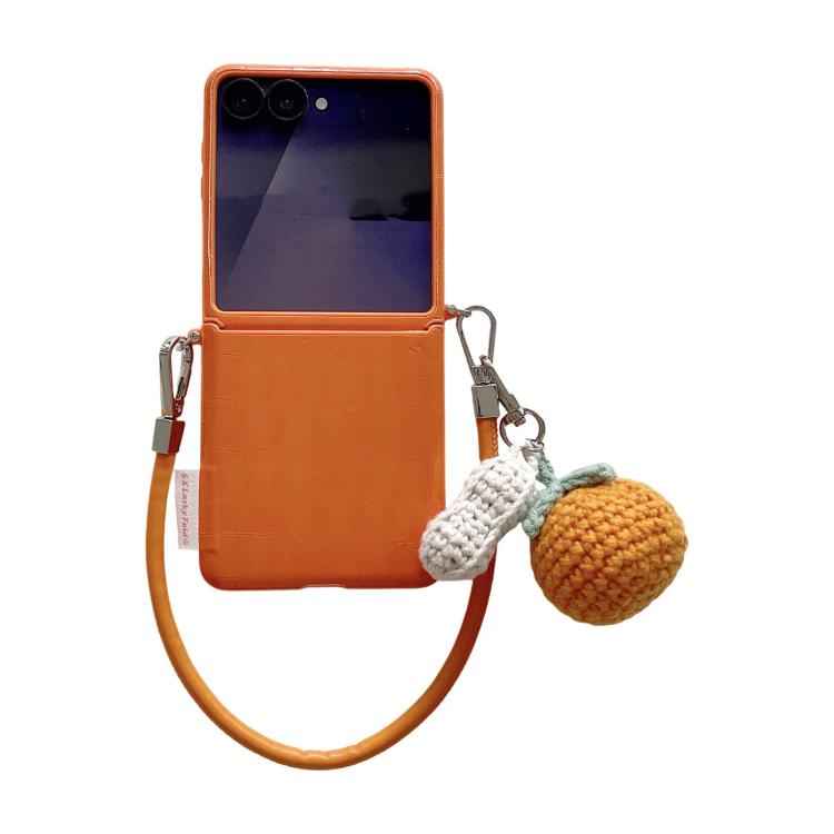 Crocodile Pattern Side Buckle Phone Case with DIY Persimmon Strap, For Samsung Galaxy Z Flip6 5G / Flip7 FE, For Samsung Galaxy Z Flip7 5G, For Samsung Galaxy Z Flip5 5G