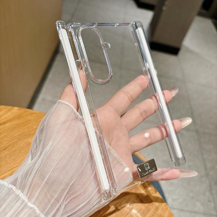 Nameplate Style Transparent PC Dual Axis Magnetic Phone Case, For Samsung Galaxy Z TriFold