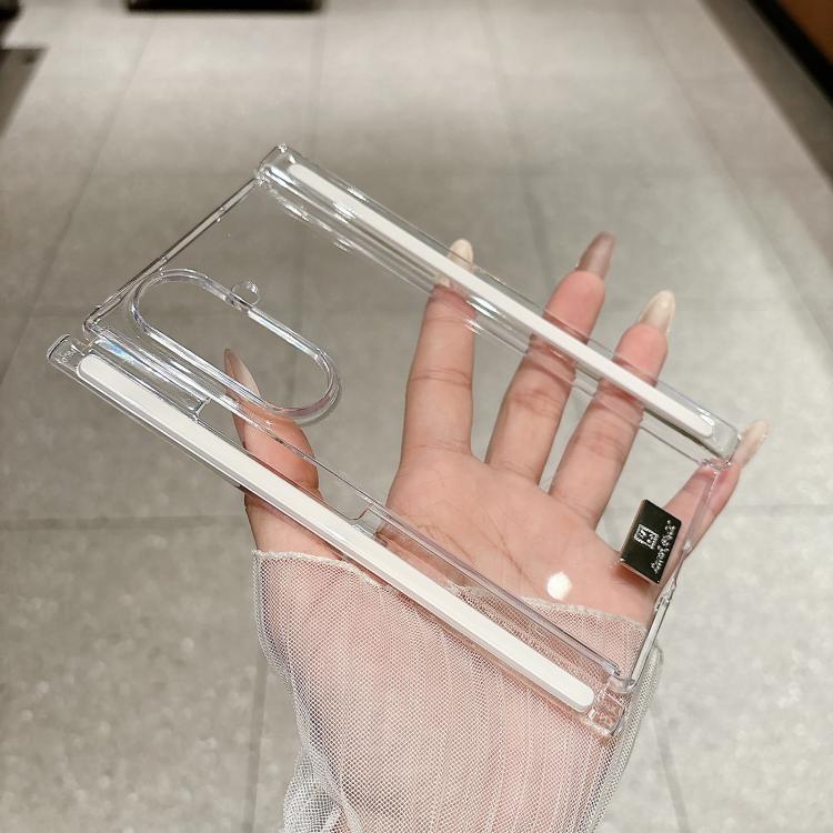 Nameplate Style Transparent PC Dual Axis Magnetic Phone Case, For Samsung Galaxy Z TriFold