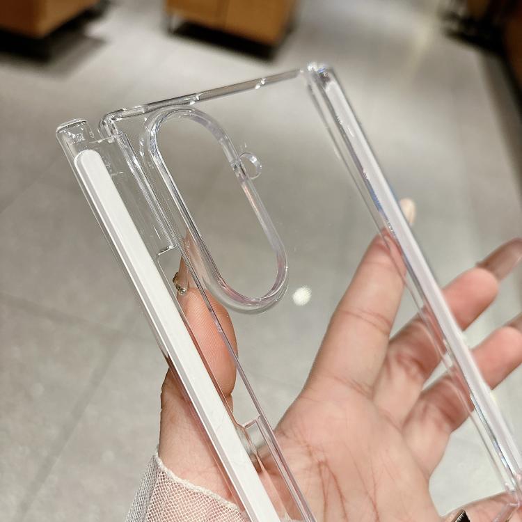 Nameplate Style Transparent PC Dual Axis Magnetic Phone Case, For Samsung Galaxy Z TriFold