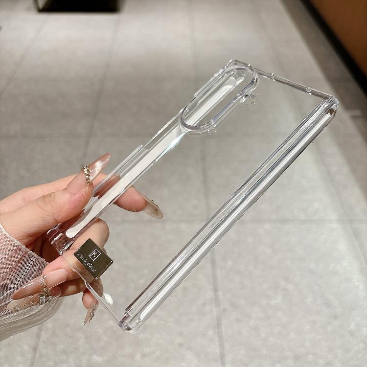 Nameplate Style Transparent PC Dual Axis Magnetic Phone Case, For Samsung Galaxy Z TriFold