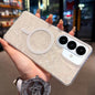 Gold-plated Shell Texture Magnetic Phone Case, For Samsung Galaxy S26+ 5G, For Samsung Galaxy S26 Ultra 5G, For Samsung Galaxy S26 5G, For Samsung Galaxy S25 FE 5G, For Samsung Galaxy S25 / S24 5G, For Samsung Galaxy S25+ / S24+ 5G                     ...