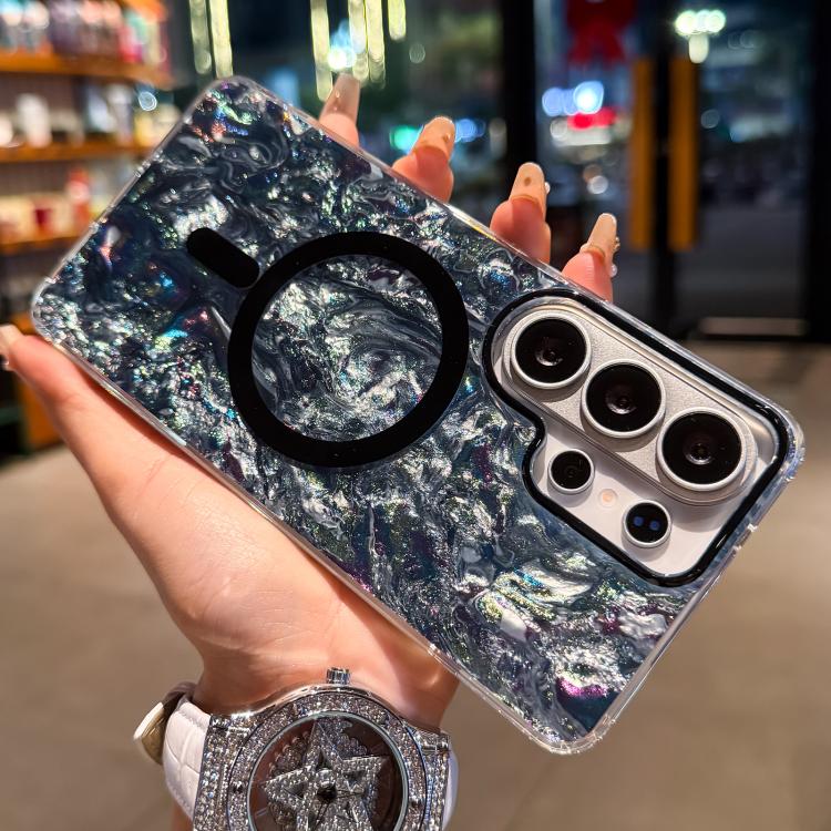 Gold-plated Shell Texture Magnetic Phone Case, For Samsung Galaxy S26+ 5G, For Samsung Galaxy S26 Ultra 5G, For Samsung Galaxy S26 5G, For Samsung Galaxy S25 FE 5G, For Samsung Galaxy S25 / S24 5G, For Samsung Galaxy S25+ / S24+ 5G                     ...