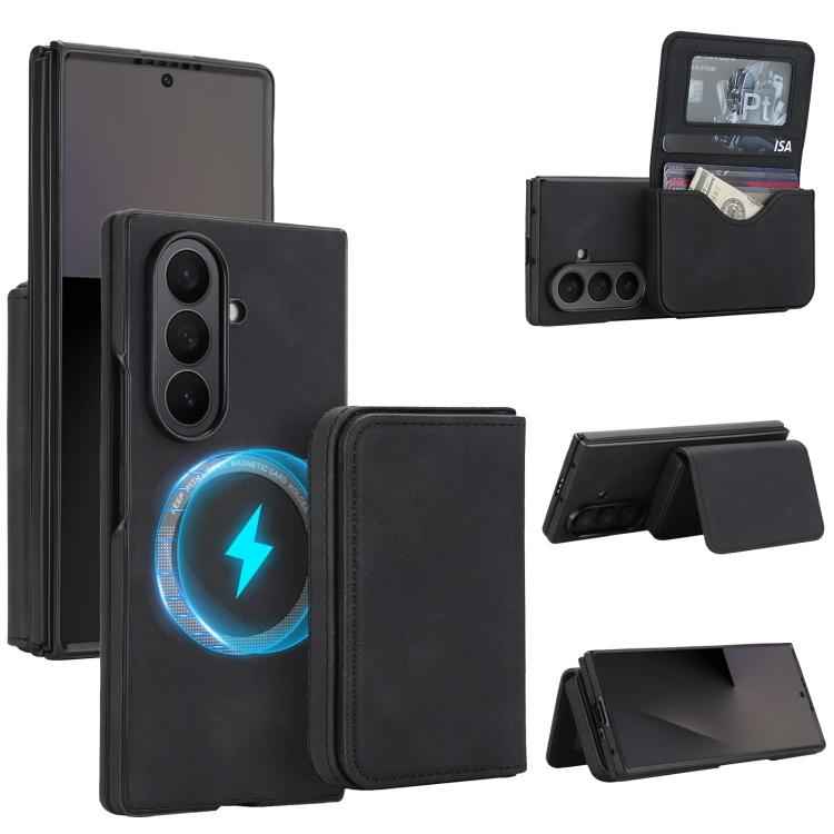 Retro Faux Leather Detachable Magnetic Wallet Bag RFID Blocking Phone Case, For Samsung Galaxy Z Fold7 5G