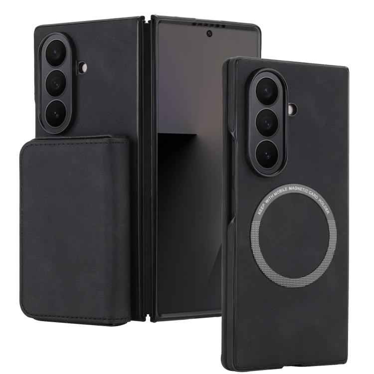 Retro Faux Leather Detachable Magnetic Wallet Bag RFID Blocking Phone Case, For Samsung Galaxy Z Fold7 5G