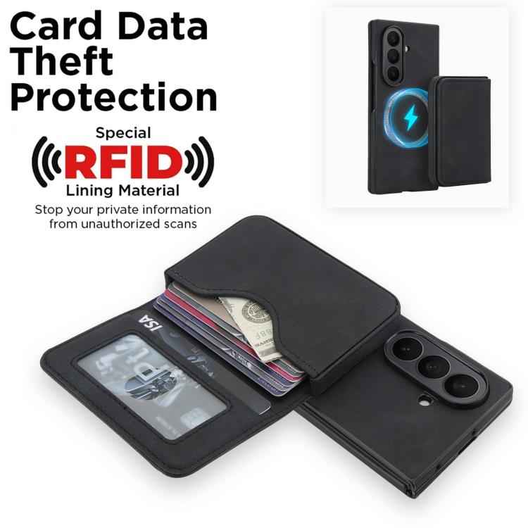 Retro Faux Leather Detachable Magnetic Wallet Bag RFID Blocking Phone Case, For Samsung Galaxy Z Fold7 5G
